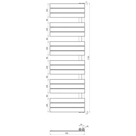   Sapho/Aqualine MYTHOS fürdőszobai radiátor 500x1730mm fehér