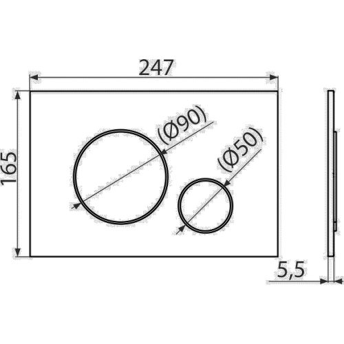 ALCA Nyomólap falsík alatti WC tartályhoz THIN KRÓM-matt/KRÓM-fényes (M772)