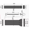 ALCA Komplett bekötő készlet fali WC-hez, 300mm (M9000)