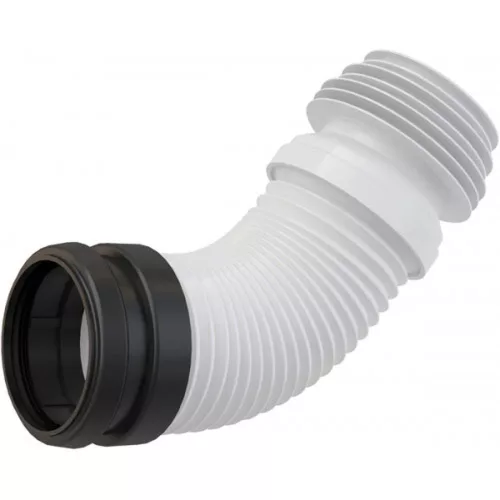 ALCA Flexibilis WC bekötőcső fali WC-hez 90mm x 90-110mm, hossz 450mm, PP,      fehér