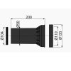 ALCA lefolyócső falsík alatti WC tartályhoz, d90/110, 200mm, tömítésekkel (M902)