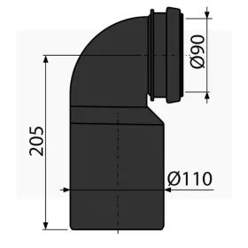 ALCA szennyvízcső lefolyó könyök DN90/110 (M906)