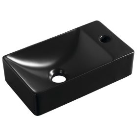   Sapho SMALL MARGITHA kerámiamosdó matt fekete 38x22cm jobbos (MGT3822B)