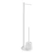 Sapho/Aqualine WHITE LINE álló WC kefe és WC papír tartó (acél), fehér (MM32)