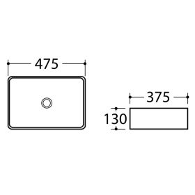   Sapho Dalma kerámia mosdó ráépíthető szürke márvány 48cm széles MM513