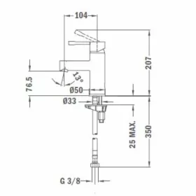   Teka Alaior XL álló mosdó csaptelep fém leeresztővel 223420200