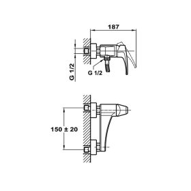   Mofém Flame fali zuhanycsaptelep szett nélkül 40.231.28.00