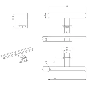   Sapho MIRAKA LED lámpa, 5W, 230V, 425lm, IP44, 300x35x120mm, akryl, króm (MR    300)