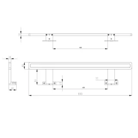   Sapho MIRAKA LED lámpa, 9W, 230V, 765lm, IP44, 600x35x120mm, akryl, króm (MR600)