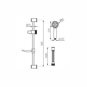 Ferro EVO zuhanyszett 5 funkciós kézizuhannyal  N130B