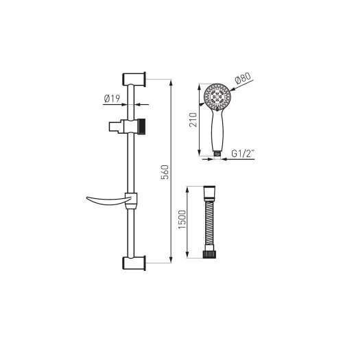 Ferro EVO zuhanyszett 5 funkciós kézizuhannyal  N130B