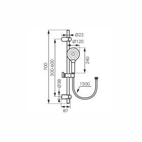 Ferro MULO rudas zuhanyszett, 3F, króm N334
