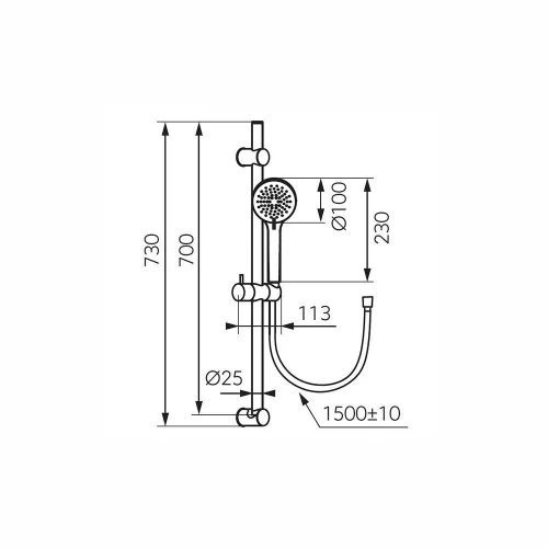 Ferro Rillo, rudas zuhanyszett fényes arany N365G