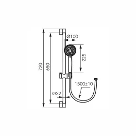 Ferro HORN rudas zuhanyszett, 3F, fekete N370BL-B