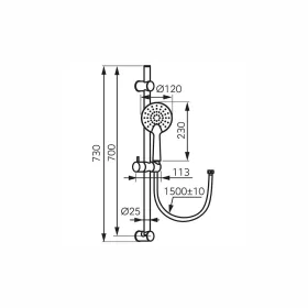 Ferro PHILA rudas zuhanyszett, 1F, fekete N375BL-B
