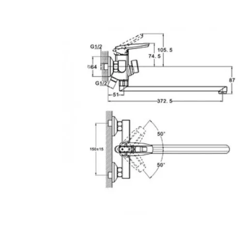 Zegor fali kmt csaptelep (35) zuhanyszettel