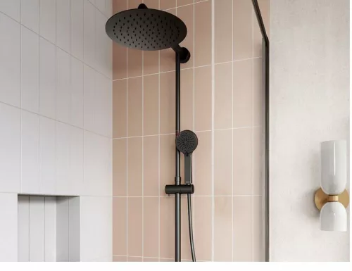 Ferro TREVI BLACK zuhanyrendszer termosztátos TRV7U-BL csapteleppel, fekete NP75-TRV7U-BL