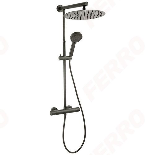 Ferro TREVI zuhanyrendszer termosztátos csapteleppel, gun metal