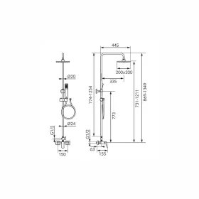   Ferro VITTO VERDELINE zuhanyrendszer BVI7UVL csapteleppel, króm NP81-BVI7UVL
