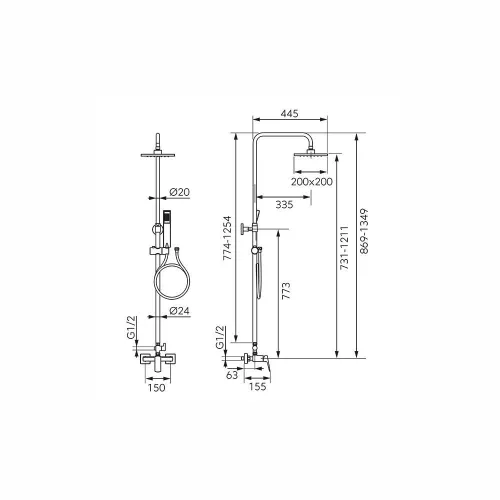 Ferro VITTO VERDELINE zuhanyrendszer BVI7UVL csapteleppel, króm NP81-BVI7UVL
