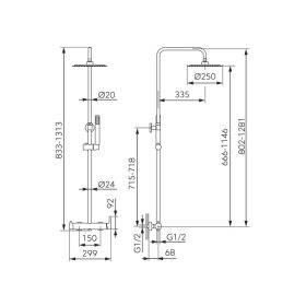   FERRO CIRICULUS zuhanyrendszer egykaros csapteleppel króm NP85-BCK7U