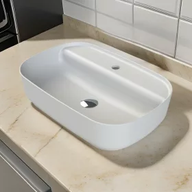   CeraStyle - Top Counter pultra ültethető porcelán mosdó - AQUA - MATT FEHÉR - 60 x 40 cm