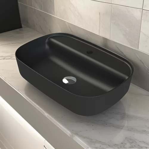 CeraStyle - Top Counter pultra ültethető porcelán mosdó - AQUA - MATT ANTRACIT - 60 x 40 cm