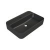 CeraStyle HERA PULTRA ültethető Top Counter porcelán mosdó MATT FEKETE 60x42cm