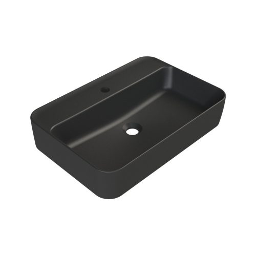 CeraStyle HERA PULTRA ültethető Top Counter porcelán mosdó MATT FEKETE 60x42cm
