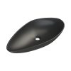 CeraStyle - Top Counter pultra ültethető porcelán mosdó - OLIVE - MATT ANTRACIT - fekete -75 x 38 cm