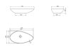 CeraStyle - Top Counter pultra ültethető porcelán mosdó - OLIVE - MATT ANTRACIT - fekete -75 x 38 cm