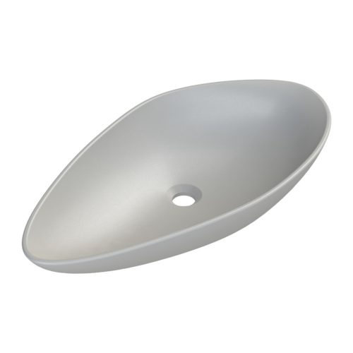 CeraStyle - Top Counter pultra ültethető porcelán mosdó - OLIVE - MATT SZÜRKE - 75 x 38 cm