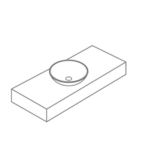 CeraStyle - Top Counter pultra ültethető porcelán mosdó - ZERO - O - O 46 cm