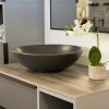 CeraStyle - Top Counter pultra ültethető porcelán mosdó - ZERO - O - MATT ANTRACIT - O 46 cm