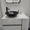 CeraStyle - Top Counter pultra ültethető porcelán mosdó - ZERO - O - MATT ANTRACIT - O 46 cm