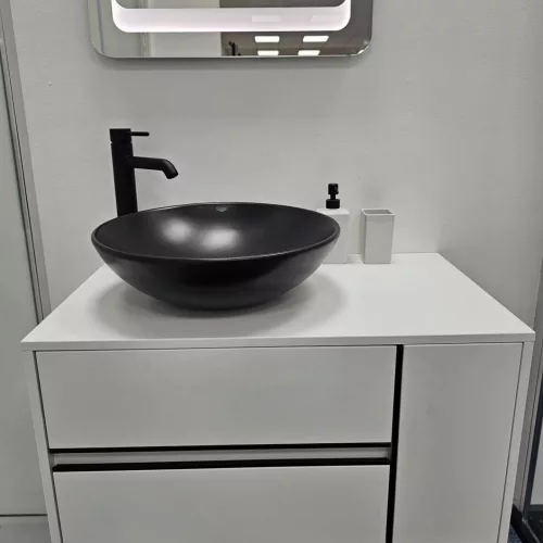 CeraStyle - Top Counter pultra ültethető porcelán mosdó - ZERO - O - MATT ANTRACIT - O 46 cm
