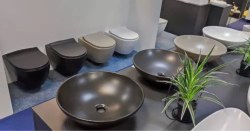 CeraStyle - Top Counter pultra ültethető porcelán mosdó - ZERO - O - MATT SZÜRKE - O 46 cm
