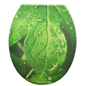 WC ülőke Zöld LEVELES, duroplast, Soft Close (P-K)