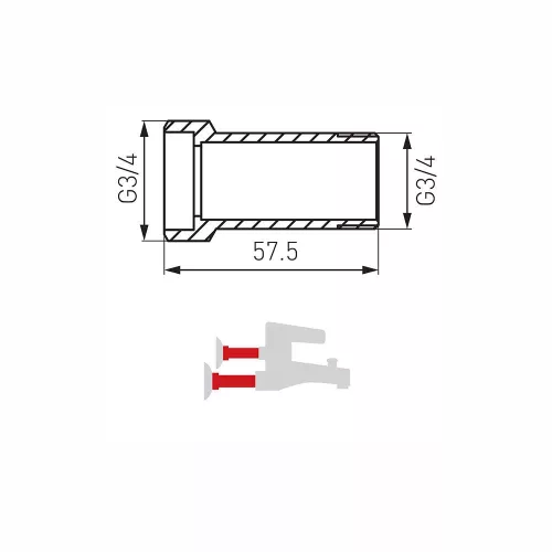Ferro Csaphosszabító toldóelem 3/4" P480