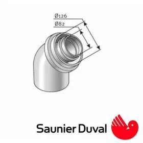 Saunier Duval SAU DUVAL Alu/Alu ív 80/125 mm 45° (85102)