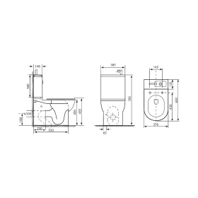   Aqualine-Sapho JALTA HYGIE monoblokkos WC mosdóval, Rimless, WC ülőke nélkül (PB103H)