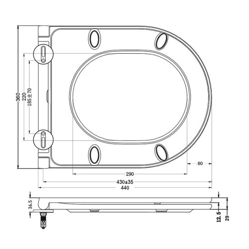 Sapho PACO SLIM VORTEX Soft Close WC-ülőke, Easy Take