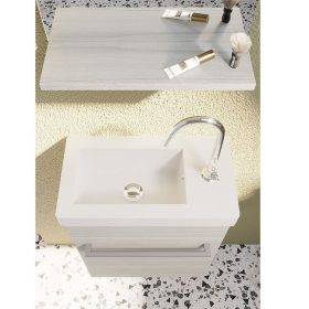   Savini Due PERLA 40 alsószekrény + mosdó 43x23,5cm + tükör polcos 36,5x48cm, fehér