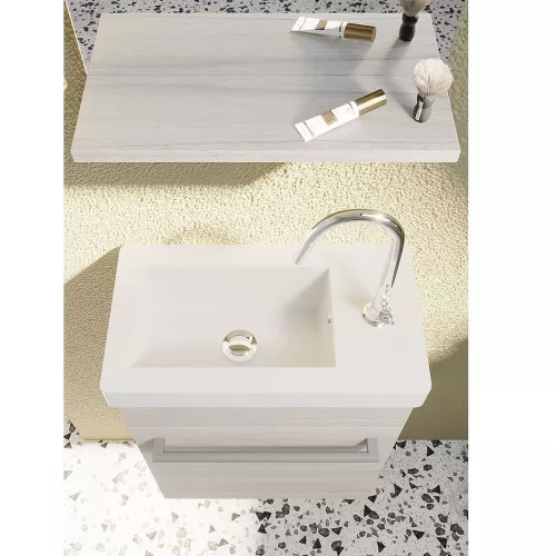 Savini Due PERLA 40 alsószekrény + mosdó 43x23,5cm + tükör polcos 36,5x48cm, fehér