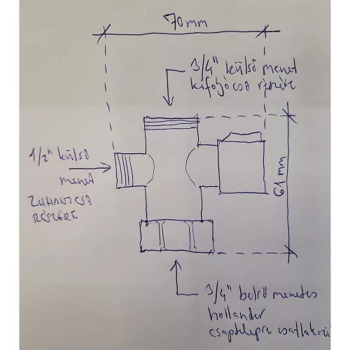 KMT zuhanyváltó félfordítós kerámiabetéttel
