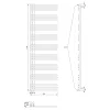 Sapho/Aqualine POSEIDON fürdőszobai radiátor 550x1740mm matt FEKETE