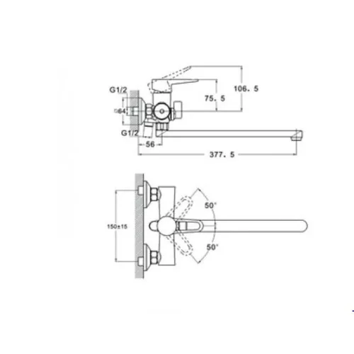 Zegor fali KMT csaptelep (35) zuhanyszettel