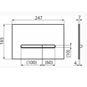   ALCA Nyomólap falsík alatti WC tartályhoz FLAT GLASS üveg-FEKETE (RAY-GL1204)