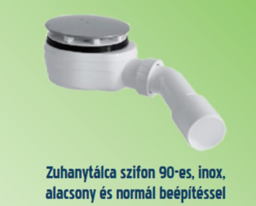 Roltechnik zuhanytálca szifon 90-es,inox (83 mm magas)