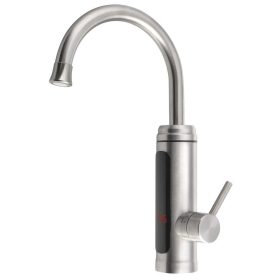   Sapho/Aqualine Elektromos csaptelep átfolyós vízmelegítővel, 230V, 3kW, rozsdamentes acél (RT2009)